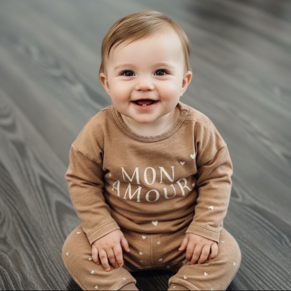 Rylee + Cru Top & Pants,  NWTS, 2PC Mon Amour (my love)  szs 0-3 month